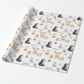 Bosland babyfeest wit cadeaupapier (Uitgerold)