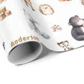 Bosland babyfeest wit cadeaupapier (Rol Hoek)