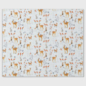 Bosland Blauwe dieren en kardinaalvogelpatroon Cadeaupapier (Vlak)