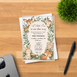 Bosland Boho Dieren Baby Shower Gebluste Acryl Uitnodigingen