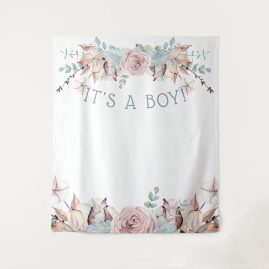 Bosland BOHO Virtual Boy Baby Shower Achtergrond Wandkleed (Voorkant)