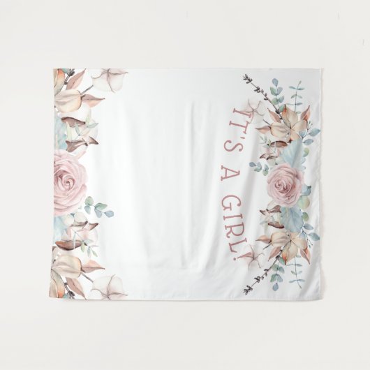 Bosland BOHO Virtuele Meisje Baby Shower Achtergro Wandkleed (Voorkant (horizontaal))