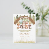 Bosland bos baby shower uitnodiging (Staand voorkant)
