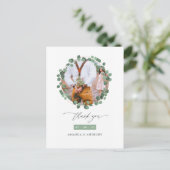 Bosland bos eucalyptus trouw bedankt briefkaart (Staand voorkant)