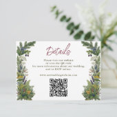 Bosland bos groene huwelijkswebsite QR-code Informatiekaartje (Staand voorkant)