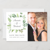 Bosland bos groene wedding save the date magnetische uitnodiging (Voorkant)