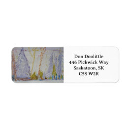 Bosland bos watercolor verzendlabels etiket