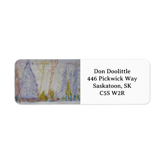 Bosland bos watercolor verzendlabels etiket (Voorkant)