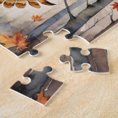 Bosland bos waterverf uil herfst dier legpuzzel (Zijkant)