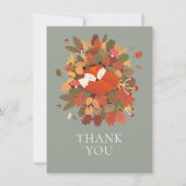 Bosland bosbaby vosje rustieke boho bedankkaart (Voorkant)