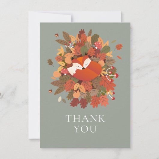 Bosland bosbaby vosje rustieke boho bedankkaart (Voorkant)