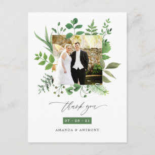 Bosland bosgroen Huwelijk Bedankt Briefkaart