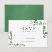 Bosland bosgroen Huwelijk RSVP Kaartje (Voorkant / Achterkant)
