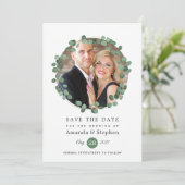 Bosland bosgroen Huwelijk Save The Date (Staand voorkant)
