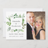 Bosland bosgroen Huwelijk Save The Date (Voorkant)