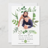 Bosland bosgroen Huwelijk Save The Date (Voorkant)