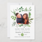 Bosland bosgroen Huwelijk Save The Date (Voorkant)