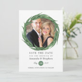 Bosland bosgroen Huwelijk Save The Date (Staand voorkant)