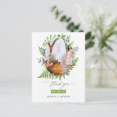 Bosland bosgroen Huwelijks Dank Je Briefkaart (Staand voorkant)