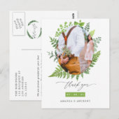 Bosland bosgroen Huwelijks Dank Je Briefkaart (Voorkant / Achterkant)