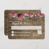 Bosland Burgundy Bloemen Rustieke Schuur Bruiloft  Kaart (Voorkant / Achterkant)