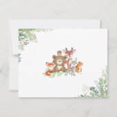 Bosland Dieren Botanische Letter Baby shower Bedankkaart (Achterkant)