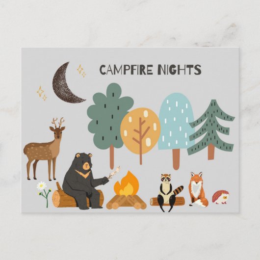 Bosland Dieren Campfire Nights Briefkaart (Voorkant)