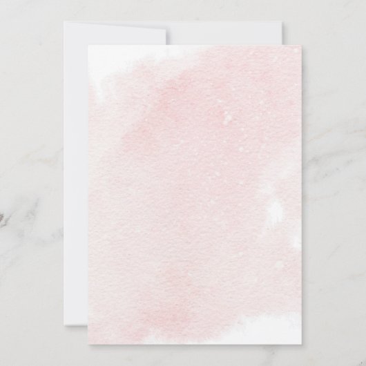 Bosland Dierlijke Waterverf Roze Floral Baby showe Kaart (Achterkant)