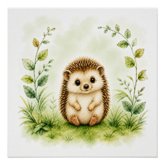 Bosland egel wandkunst natuur poster