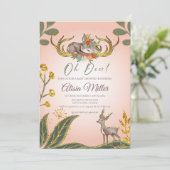 Bosland fantasierijke groen bosdieren herten kaart (Staand voorkant)