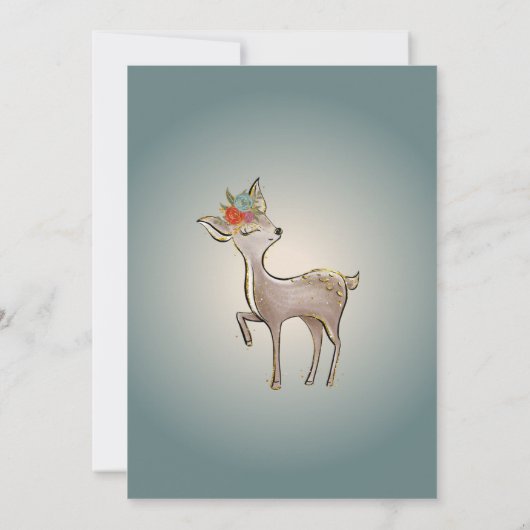 Bosland fantasierijke groene bosdieren herten kaart (Achterkant)