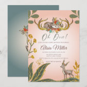 Bosland fantasierijke groene bosdieren herten kaart (Voorkant / Achterkant)