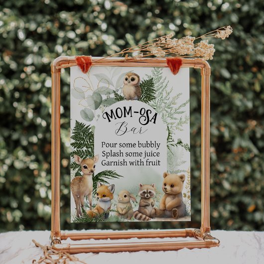 Bosland Greenery momosa bar Baby shower Poster