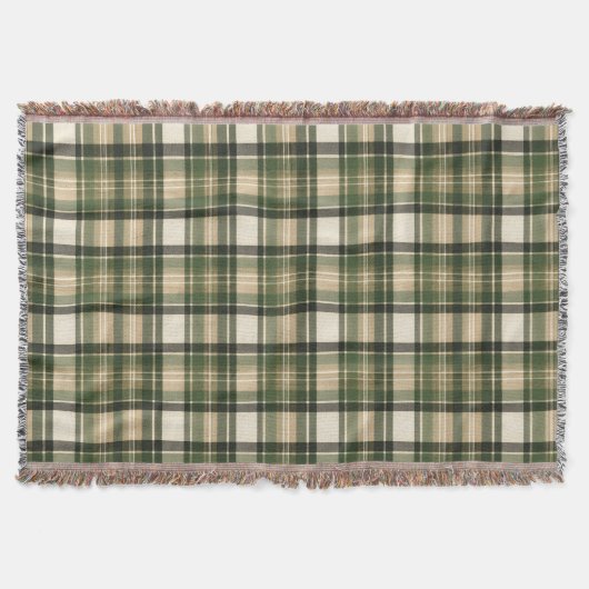 Bosland Groen Tartan Plaid Deken (Voorkant)