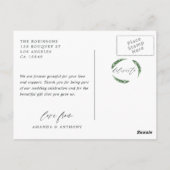 Bosland groene bruiloft bedankt briefkaart (Achterkant)