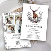Bosland herten QR-code foto bruiloftsfeest Kaart