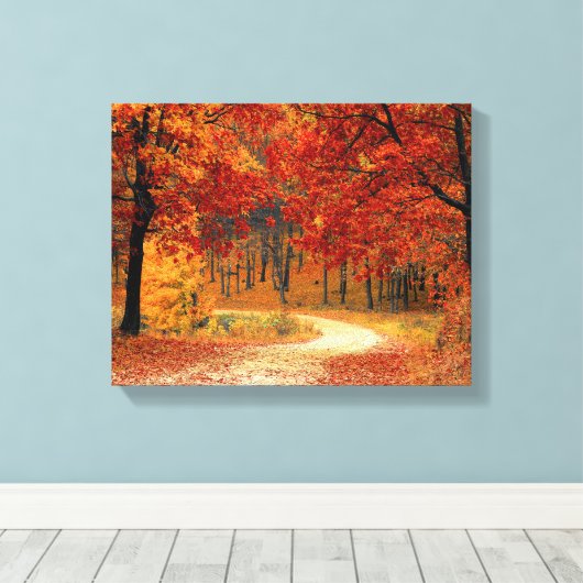 Bosland in Herfst Canvas Afdruk (Insitu (Houten vloer))