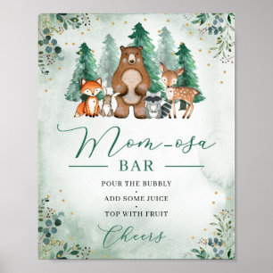 Bosland momosa bar sign animals Baby shower Poster