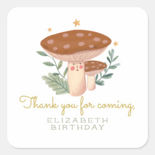 Bosland paddenstoel Birthday Gift Labels