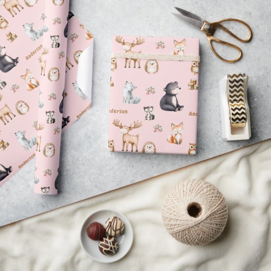 Bosland Roze Baby Shower Cadeaupapier (Crafts)
