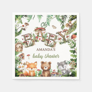Bosland Rustieke Dieren Botanische Baby Shower  Servet