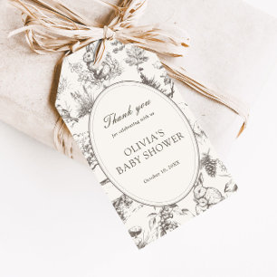 Bosland schets allover print baby shower cadeaulabel