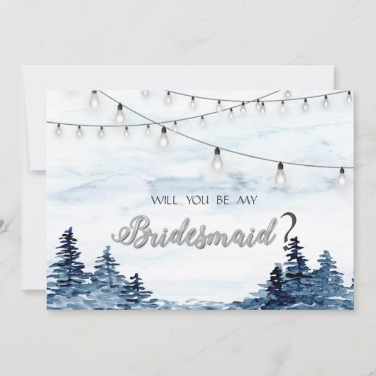 Bosland,Slingerlichten, Aquarel Bruidsmeisje Kaart (Voorkant)