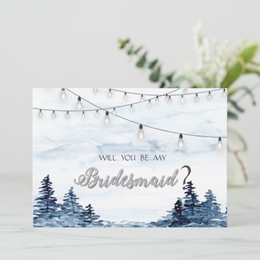 Bosland,Slingerlichten, Aquarel Bruidsmeisje Kaart