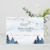 Bosland,Slingerlichtjes, Aquarel RSVP-kaart Kaart (Staand voorkant)