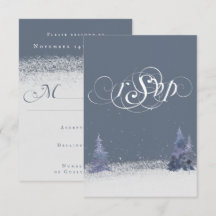 Bosland Stofblauw en Witte Winter Sneeuw Bruiloft