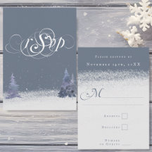 Bosland Stofblauw en Witte Winter Sneeuw Bruiloft