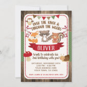 Bosland, uitnodiging tot geboorte van bosdieren (Voorkant)