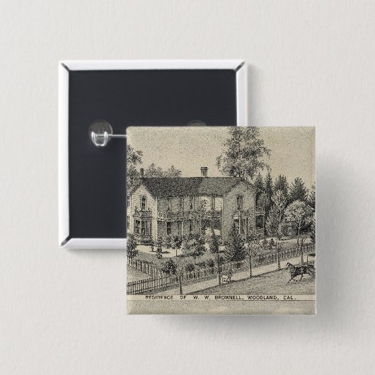 Bosland Vierkante Button 5,1 Cm (Voorkant /achterkant)