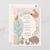 Bosland vormt een uitnodiging voor baby shower van (Voorkant / Achterkant)